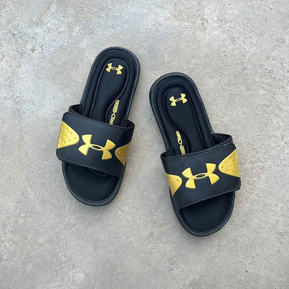 UA-SOFTFOAM-SLIDES-BLACK GOLDEN
